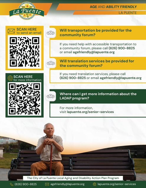 Flyer con códigos QR para información y recursos