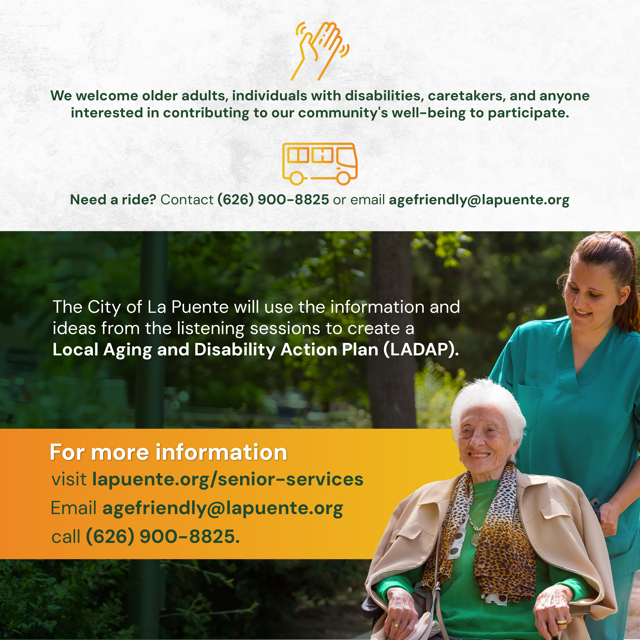 Flyer con información de contacto y servicios