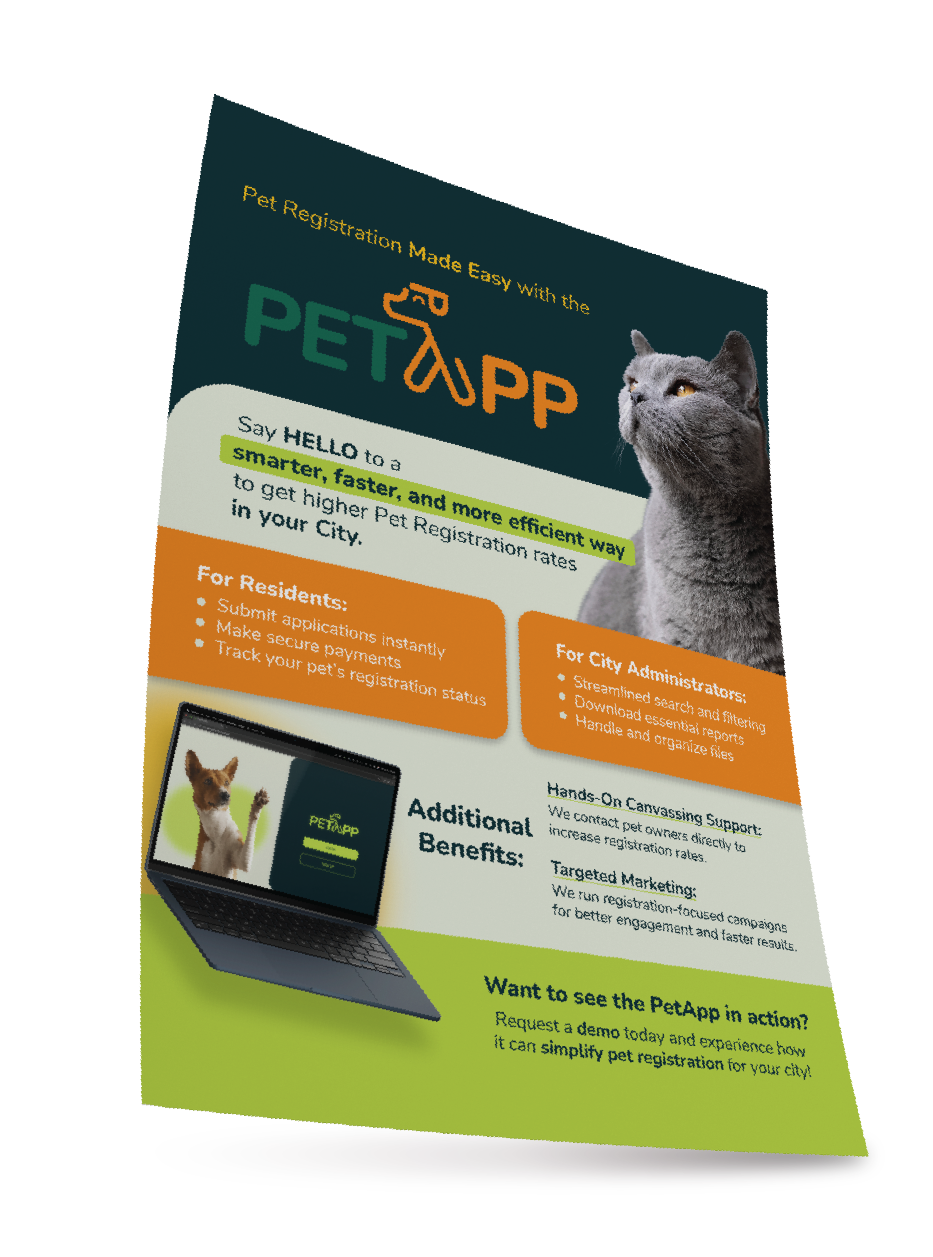 Maqueta de volante de PetApp