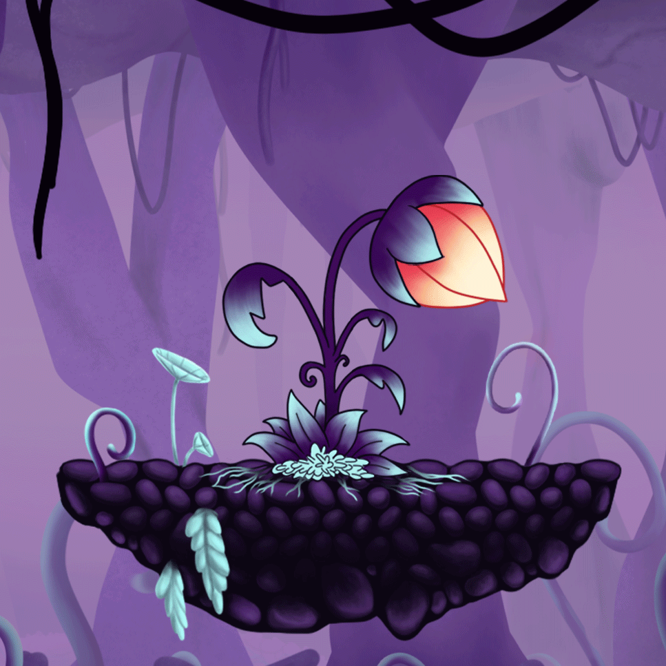 Detalle de la planta con flores y colores aplicada al nivel