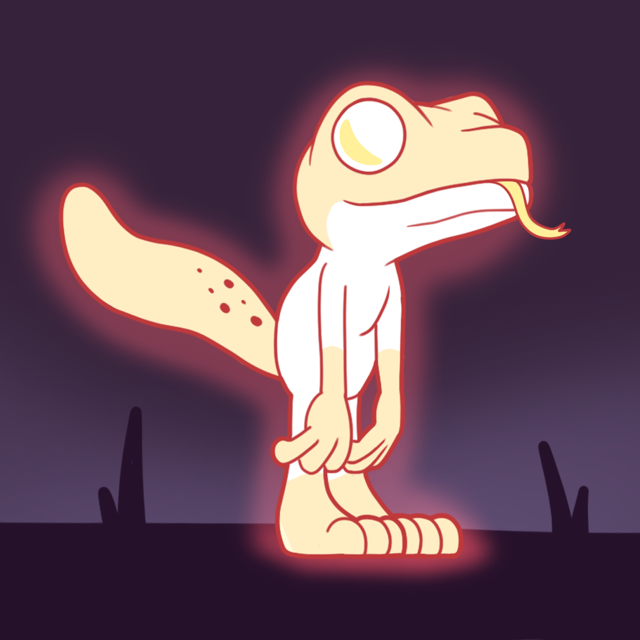 Diseño del personaje con efecto de brillo (glow) para el juego